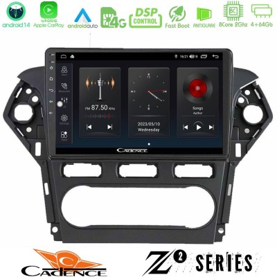 Cadence Z2 Series 8Core Android14 4+64GB  Ford Mondeo 2011-2014 Navigation Multimedia Tablet 9