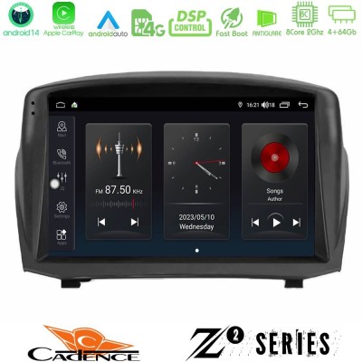 Cadence Z2 Series 8Core Android14 4+64GB  Ford Fiesta 2008-2012 Navigation Multimedia Tablet 9