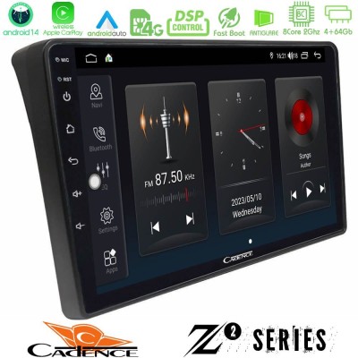 Cadence Z2 Series 8Core Android14 4+64GB  Fiat Ducato/Citroen Jumper/Peugeot Boxer Navigation Multimedia Tablet 9
