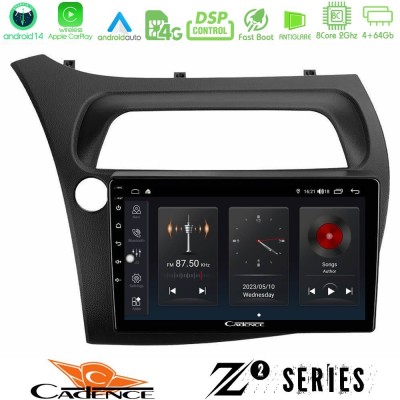 Cadence Z2 Series 8Core Android14 4+64GB Honda Civic Hatchback 2006-2011 Navigation Multimedia Tablet 9