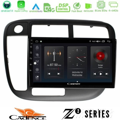 Cadence Z2 Series 8Core Android14 4+64GB Honda Civic 1995-2001 Navigation Multimedia Tablet 9
