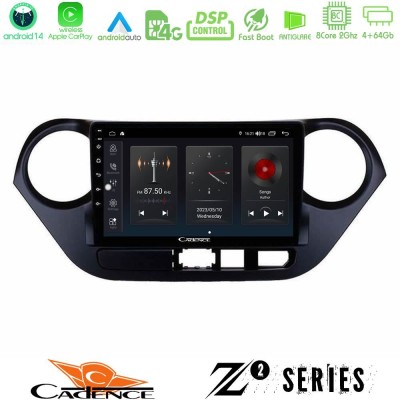 Cadence Z2 Series 8Core Android14 4+64GB  Hyundai i10 2014-2020 Navigation Multimedia Tablet 9