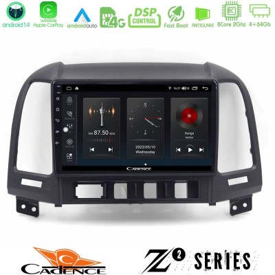 Cadence Z2 Series 8Core Android14 4+64GB Hyundai Santa Fe 2006-2013 Navigation Multimedia Tablet 9