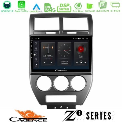 Cadence Z2 Series 8Core Android14 4+64GB  Jeep Compass/Patriot 2007-2008 Navigation Multimedia Tablet 10