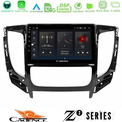 Cadence Z2 Series 8Core Android14 4+64GB  Mitsubishi L200 2016-> & Fiat Fullback (Auto A/C) Navigation Multimedia Tablet 9