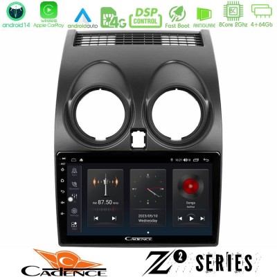 Cadence Z2 Series 8Core Android14 4+64GB  Nissan Qashqai J10 Navigation Multimedia Tablet 9