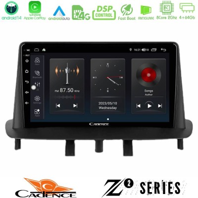 Cadence Z2 Series 8Core Android14 4+64GB  Renault Megane 3 2009-2013 Navigation Multimedia Tablet 9