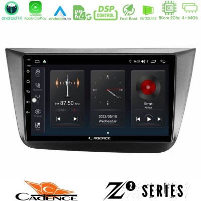 Cadence Z2 Series 8Core Android14 4+64GB  Seat Altea 2004-2015 Navigation Multimedia Tablet 9