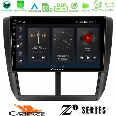 Cadence Z2 Series 8Core Android14 4+64GB  Subaru Forester Navigation Multimedia Tablet 9