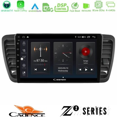 Cadence Z2 Series 8Core Android14 4+64GB  Subaru Legacy/Outback 2002-2008 Navigation Multimedia Tablet 9