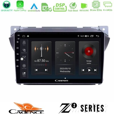 Cadence Z2 Series 8Core Android14 4+64GB  Suzuki Alto & Nissan Pixo Navigation Multimedia Tablet 9