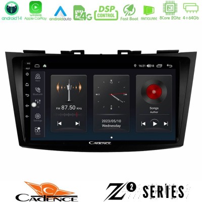 Cadence Z2 Series 8Core Android14 4+64GB  Suzuki Swift 2011-2016 Navigation Multimedia Tablet 9
