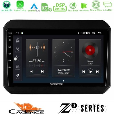 Cadence Z2 Series 8Core Android14 4+64GB  Suzuki Ignis Navigation Multimedia Tablet 9
