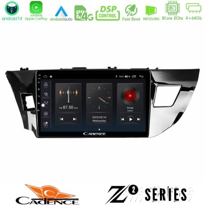 Cadence Z2 Series 8Core Android14 4+64GB  Toyota Corolla 2014-2016 Navigation Multimedia Tablet 9
