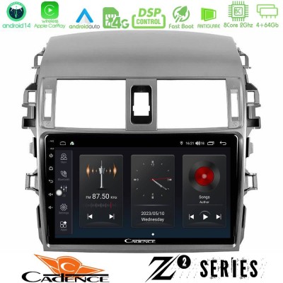 Cadence Z2 Series 8Core Android14 4+64GB  Toyota Corolla 2008-2010 Navigation Multimedia Tablet 9