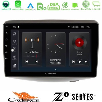 Cadence Z2 Series 8Core Android14 4+64GB  Toyota Yaris 1999 - 2006 Navigation Multimedia Tablet 9
