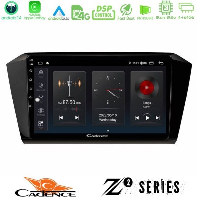 Cadence Z2 Series 8Core Android14 4+64GB  VW Passat Navigation Multimedia Tablet 10