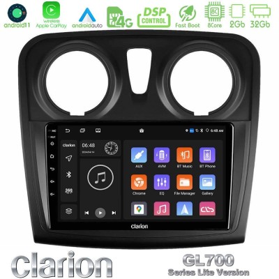 Clarion GL700 Lite Series 8Core Android11 2+32GB Dacia Sandero 2014-2020 Navigation Multimedia Tablet 9