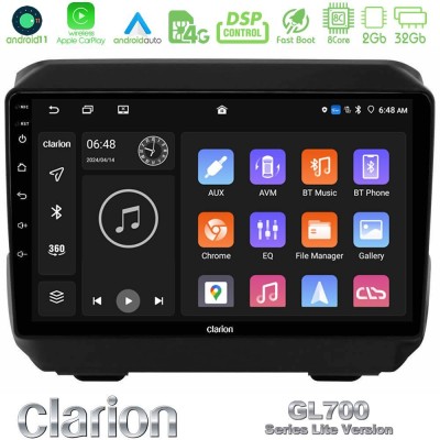 Clarion GL700 Lite Series 8Core Android11 2+32GB Jeep Wrangler 2018-> Navigation Multimedia Tablet 9