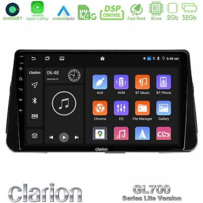 Clarion GL700 Lite Series 8Core Android11 2+32GB Nissan Micra K14 Navigation Multimedia Tablet 9