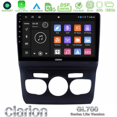 Clarion GL700 Lite Series 8Core Android11 6+128GB Citroen C4L Navigation Multimedia Tablet 10