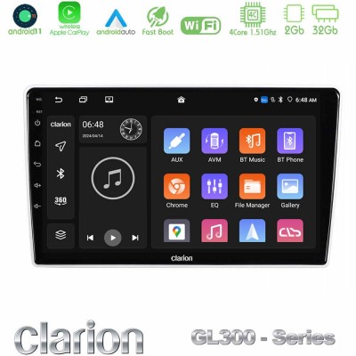 Clarion GL300 Series Kia Sportage 2005-2008 4Core Android11 2+32GB Navigation Multimedia Tablet 9