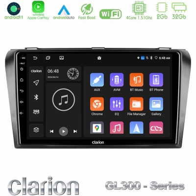 Clarion GL300 Series 4Core Android11 2+32GB Mazda 3 2004-2009 Navigation Multimedia Tablet 9