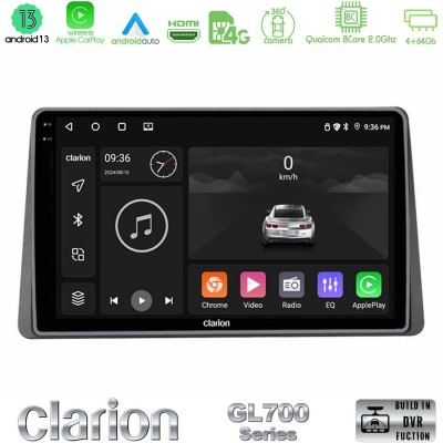 Clarion GL700 Series Renault Arkana 2019-> 8Core Android13 4+64GB Navigation Multimedia Tablet 10
