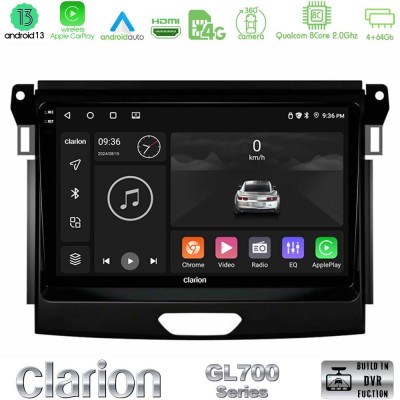 Clarion GL700 Series 8Core Android13 4+64GB Ford Ranger 2017-2022 Navigation Multimedia Tablet 9