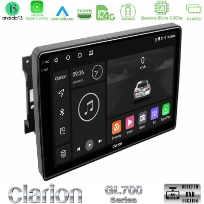 Clarion GL700 Series 8Core Android13 4+64GB Chrysler / Dodge / Jeep Navigation Multimedia Tablet 10