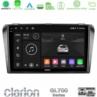Clarion GL700 Series 8Core Android13 4+64GB Mazda 3 2004-2009 Navigation Multimedia Tablet 9