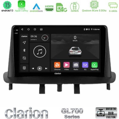 Clarion GL700 Series 8Core Android13 4+64GB Renault Megane 3 2009-2015 Navigation Multimedia Tablet 9