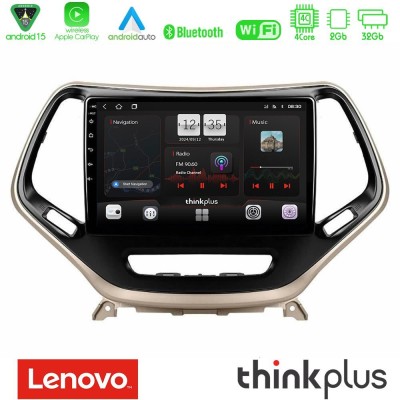 Lenovo Thinkplus Series 4Core Android15 2+32GB  Jeep Cherokee 2014-2019 Navigation Multimedia Tablet 9