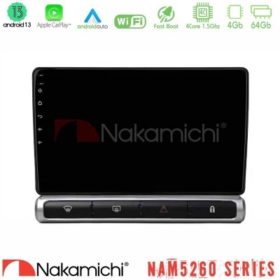 Nakamichi NAM5260 Series 4Core Android13 4+64GB Citroen C3 2016-> Navigation Multimedia Tablet 9