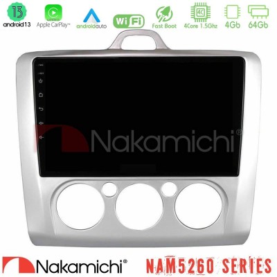 Nakamichi NAM5260 Series 4Core Android13 4+64GB Ford Focus Manual AC Navigation Multimedia Tablet 9