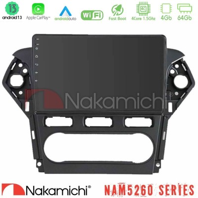 Nakamichi NAM5260 Series 4Core Android13 4+64GB Ford Mondeo 2011-2014 Navigation Multimedia Tablet 10