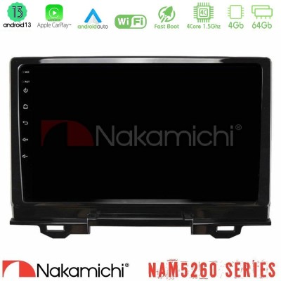 Nakamichi NAM5260 Series 4Core Android13 4+64GB Honda HR-V 2021-> Navigation Multimedia Tablet 9