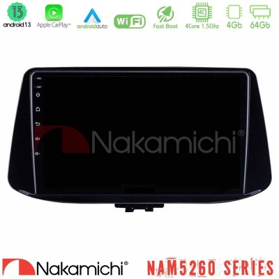 Nakamichi NAM5260 Series 4Core Android13 4+64GB Hyundai i30 Navigation Multimedia Tablet 9