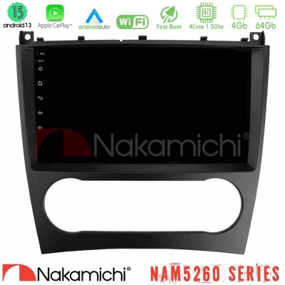 Nakamichi NAM5260 Series 4Core Android13 4+64GB Mercedes W203 Facelift Navigation Multimedia Tablet 9