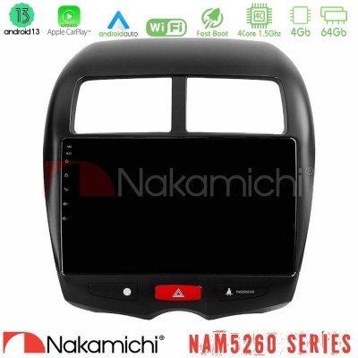 Nakamichi NAM5260 Series 4Core Android13 4+64GB Mitsubishi ASX Navigation Multimedia Tablet 10