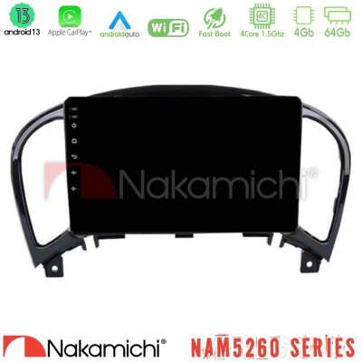 Nakamichi NAM5260 Series 4Core Android13 4+64GB Nissan Juke Navigation Multimedia Tablet 9