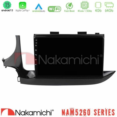 Nakamichi NAM5260 Series 4Core Android13 4+64GB Opel Mokka 2016-2020 Navigation Multimedia Tablet 9