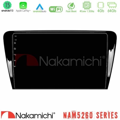 Nakamichi NAM5260 Series 4Core Android13 4+64GB Skoda Octavia 7 Navigation Multimedia Tablet 10