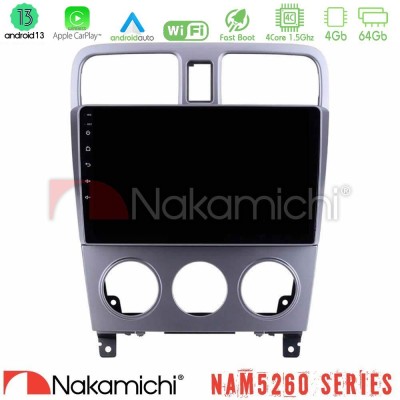 Nakamichi NAM5260 Series 4Core Android13 4+64GB Subaru Forester 2003-2007 Navigation Multimedia Tablet 9