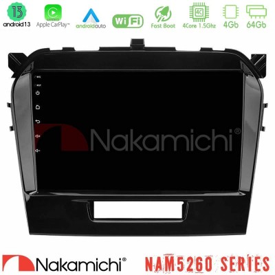 Nakamichi NAM5260 Series 4Core Android13 4+64GB Suzuki Vitara 2015-2024 Navigation Multimedia Tablet 9
