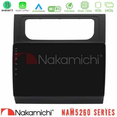Nakamichi NAM5260 Series 4Core Android13 4+64GB VW Touran 2011-2015 Navigation Multimedia Tablet 10