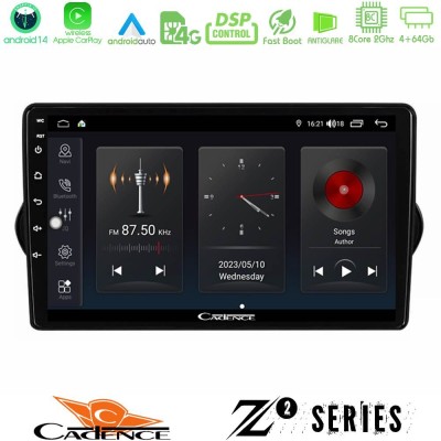 Cadence Z2 Series 8Core Android14 4+64GB  Fiat Tipo 2015-2022 (Hatchback) Navigation Multimedia Tablet 9
