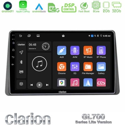 Clarion GL700 Lite Series Dacia Duster 2022-2024 8Core Android11 2+32GB Navigation Multimedia Tablet 9