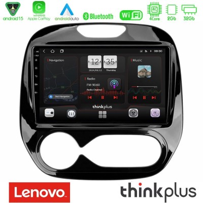 Lenovo Thinkplus Series 4Core Android15 2+32GB  Renault Captur 2013-2019 (Auto AC) Navigation Multimedia Tablet 9