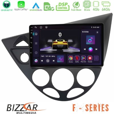 Bizzar F Series 8Core Android14 4+64GB  Ford Focus 1999-2004 Navigation Multimedia Tablet 9